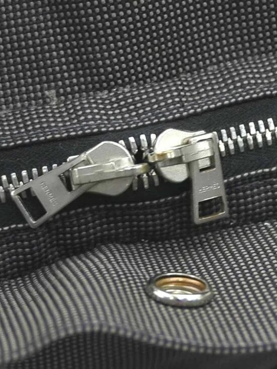 Auth HERMES Herline Ado PM Backpack Dark Gray Canvas/Silvertone - e61093g main image 12